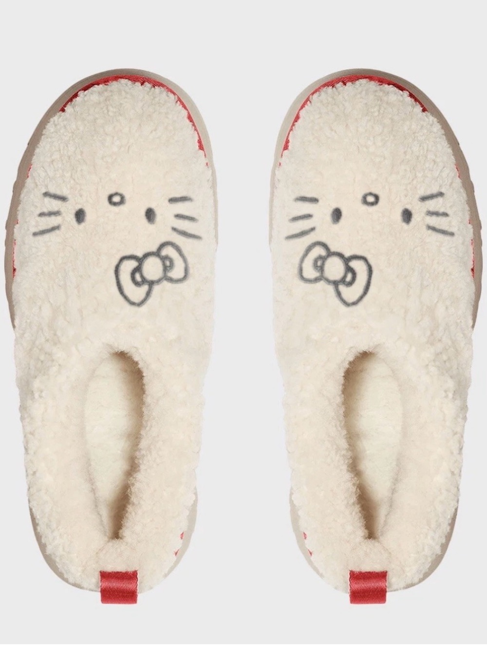 Hello Kitty Women's Cream Sherpa Slip-On Slippers